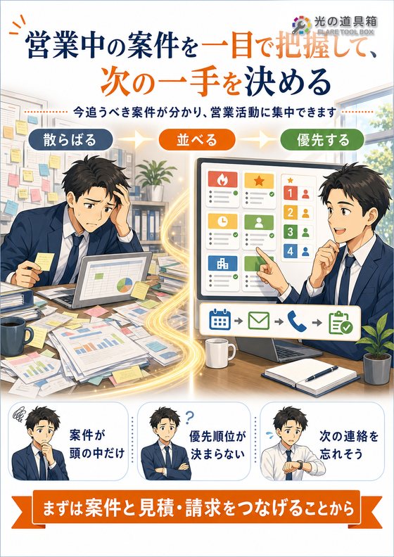 営業中の案件を一目で把握して、次の一手を決めるのチラシ