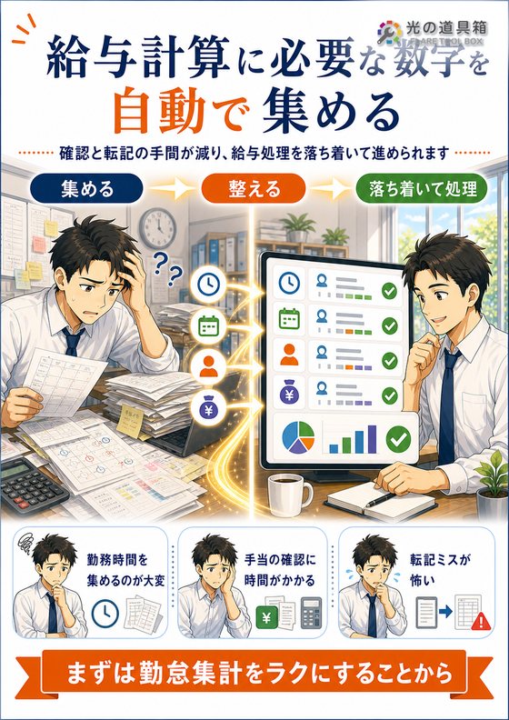 給与計算に必要な数字を自動で集めるのチラシ